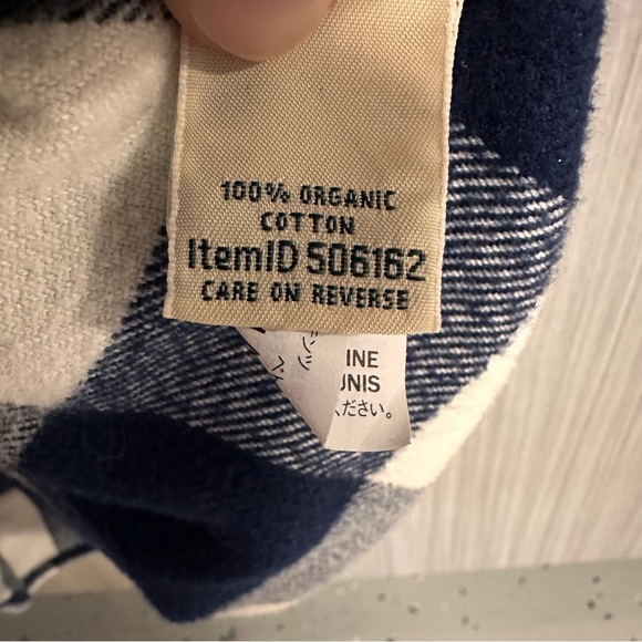 LL Bean Navy Plaid Long Sleeve Soft Flannel Shirt 100% Organic Cotton 506162 W L - Picture 7 of 16